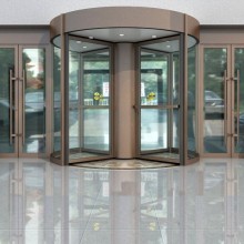 旋轉(zhuǎn)門廠家定制 環(huán)柱旋轉(zhuǎn)玻璃自動門設計安裝維修