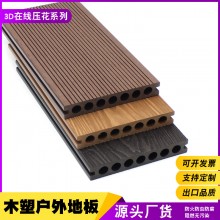 室外木塑地板庭院園林棧道木地板PE共擠地板圓孔pvc塑木戶(hù)外地板